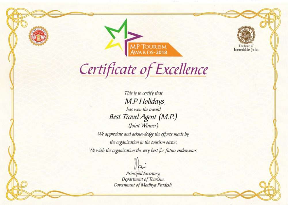Certificate of Excellence for Year 2018