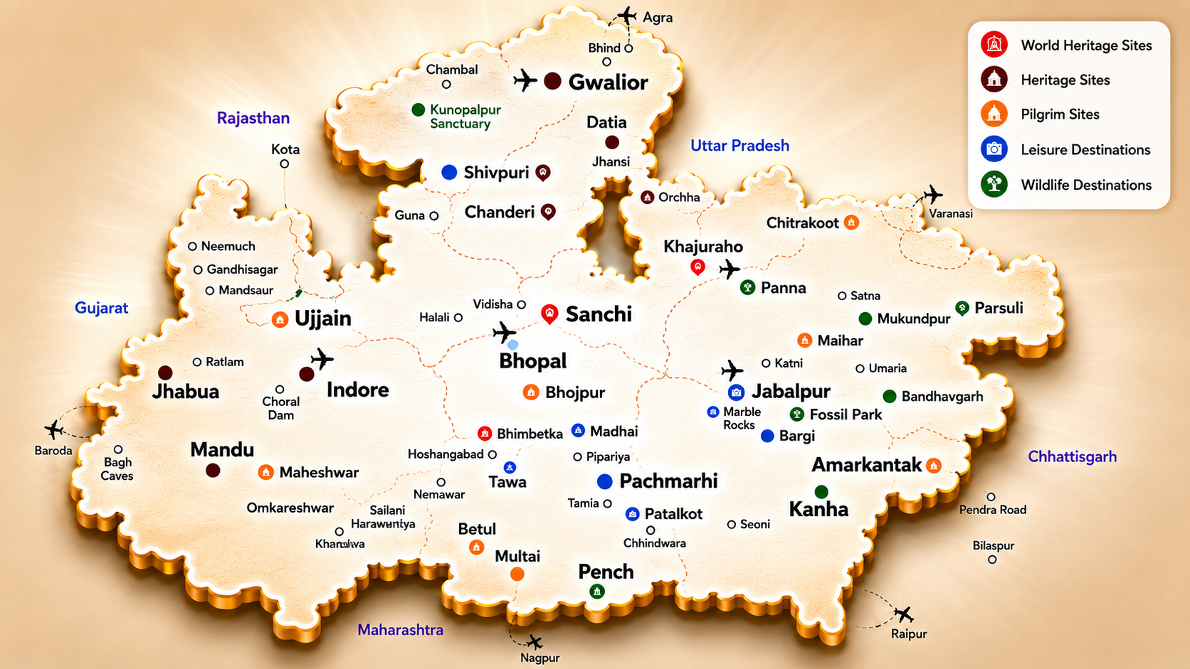 Madhya Pradesh tourist map